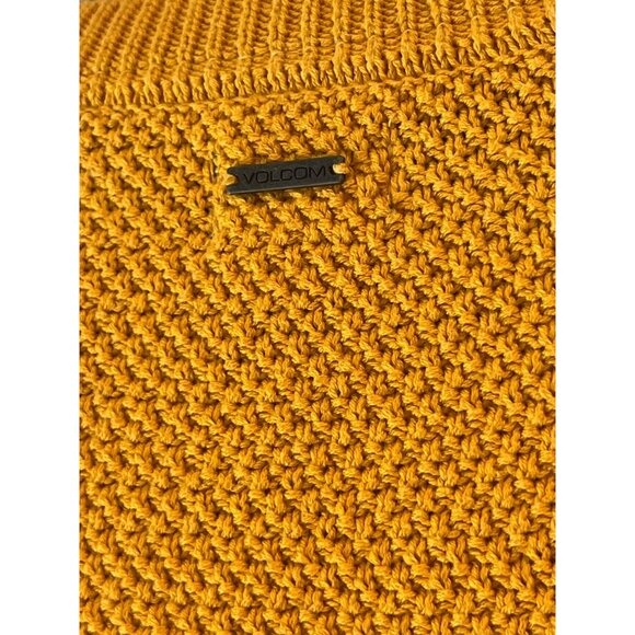 Volcom Womens Mustard Yellow Cable Knit Sweater XS - Picture 8 of 8